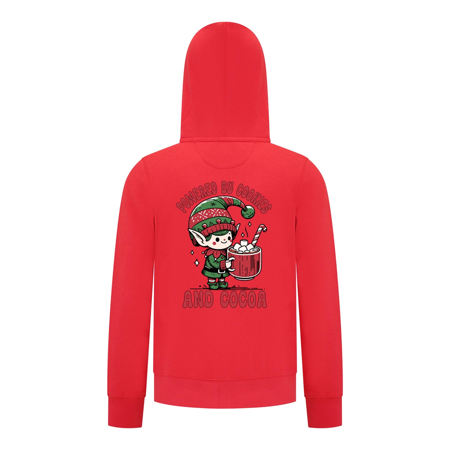 Everyday Kids Christmas Collection Powered by Cookies and Cocoa Zip Up Hoodie – Holiday Sweatshirt - Red