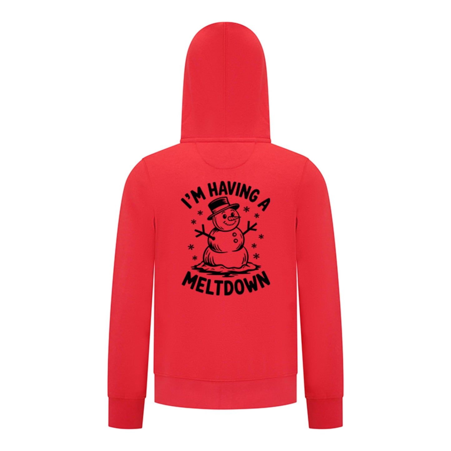 Everyday Kids Christmas Collection I’m Having a Meltdown Zip Up Hoodie – Funny Snowman Holiday Sweatshirt - Red