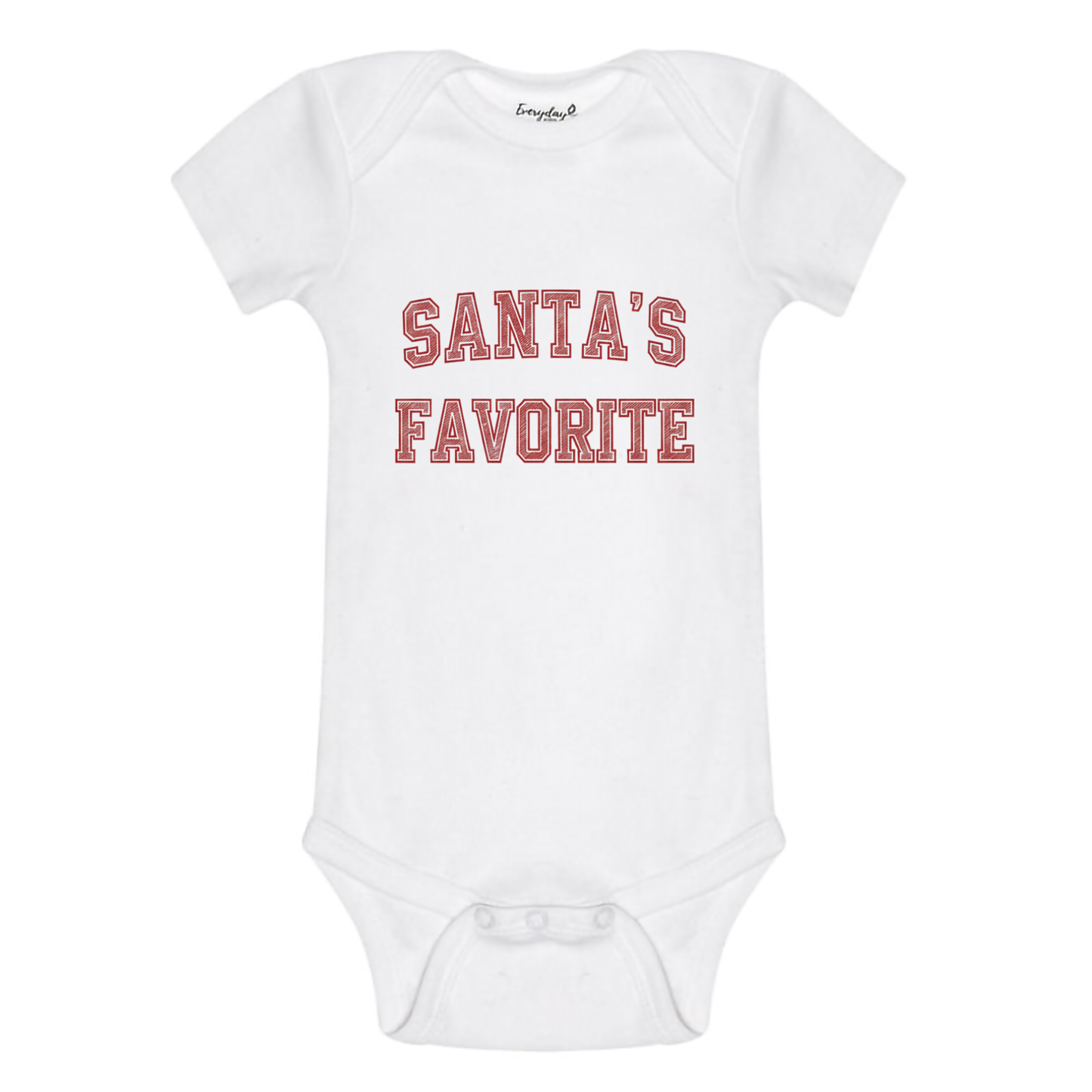 Everyday Kids Christmas Collection Santa’s Favorite Baby Onesie – Festive Holiday Graphic Bodysuit