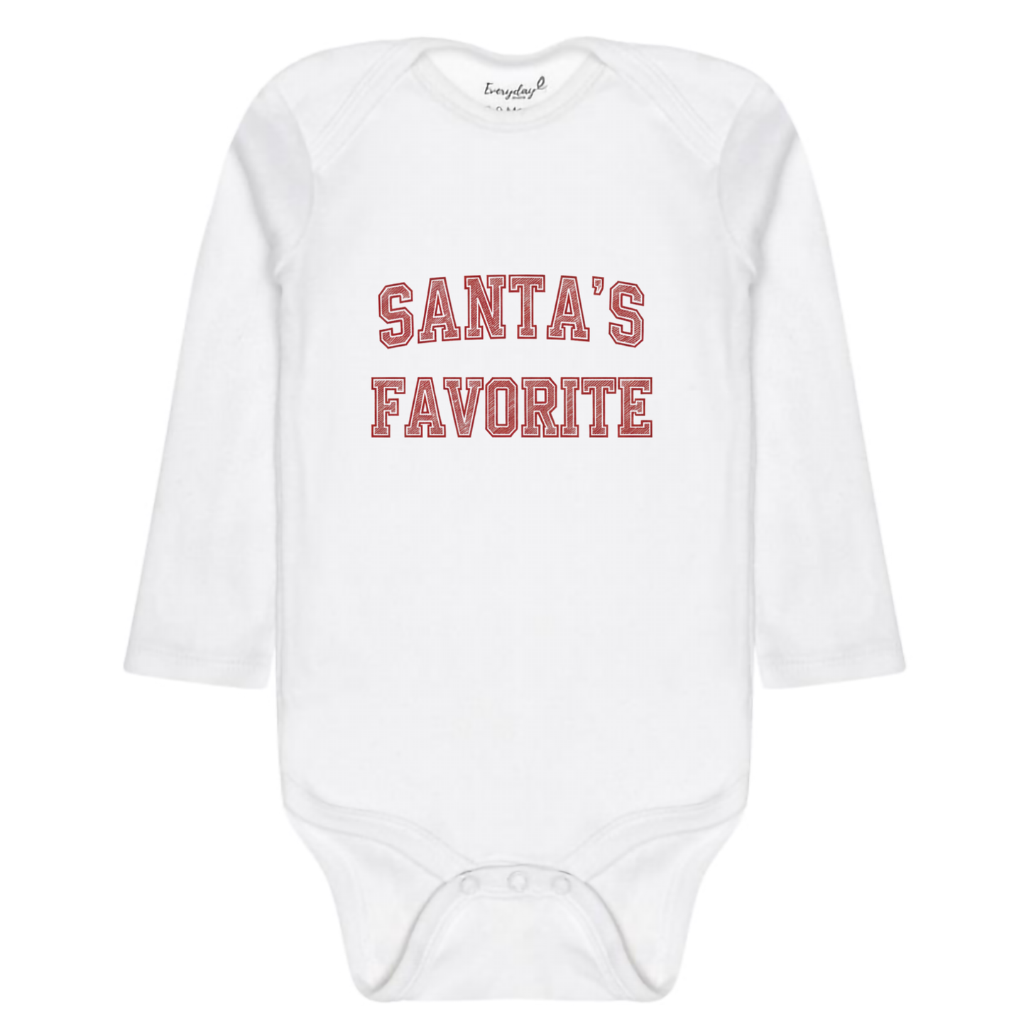 Everyday Kids Christmas Collection Santa’s Favorite Baby Onesie – Festive Holiday Graphic Bodysuit