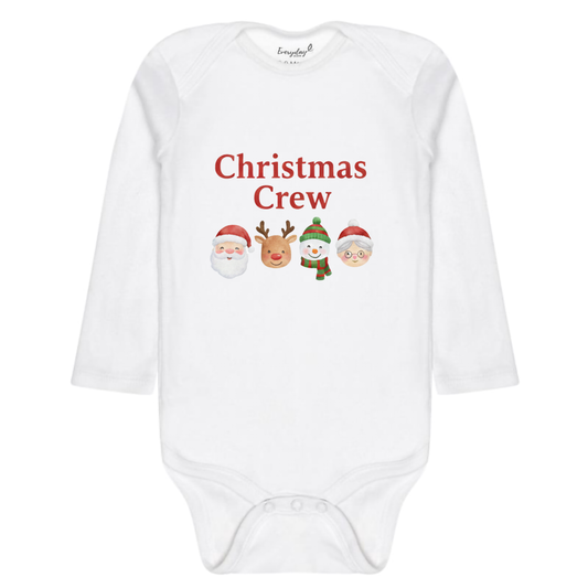 Everyday Kids Christmas Collection Christmas Crew Baby Onesie – Festive Character Graphic Bodysuit