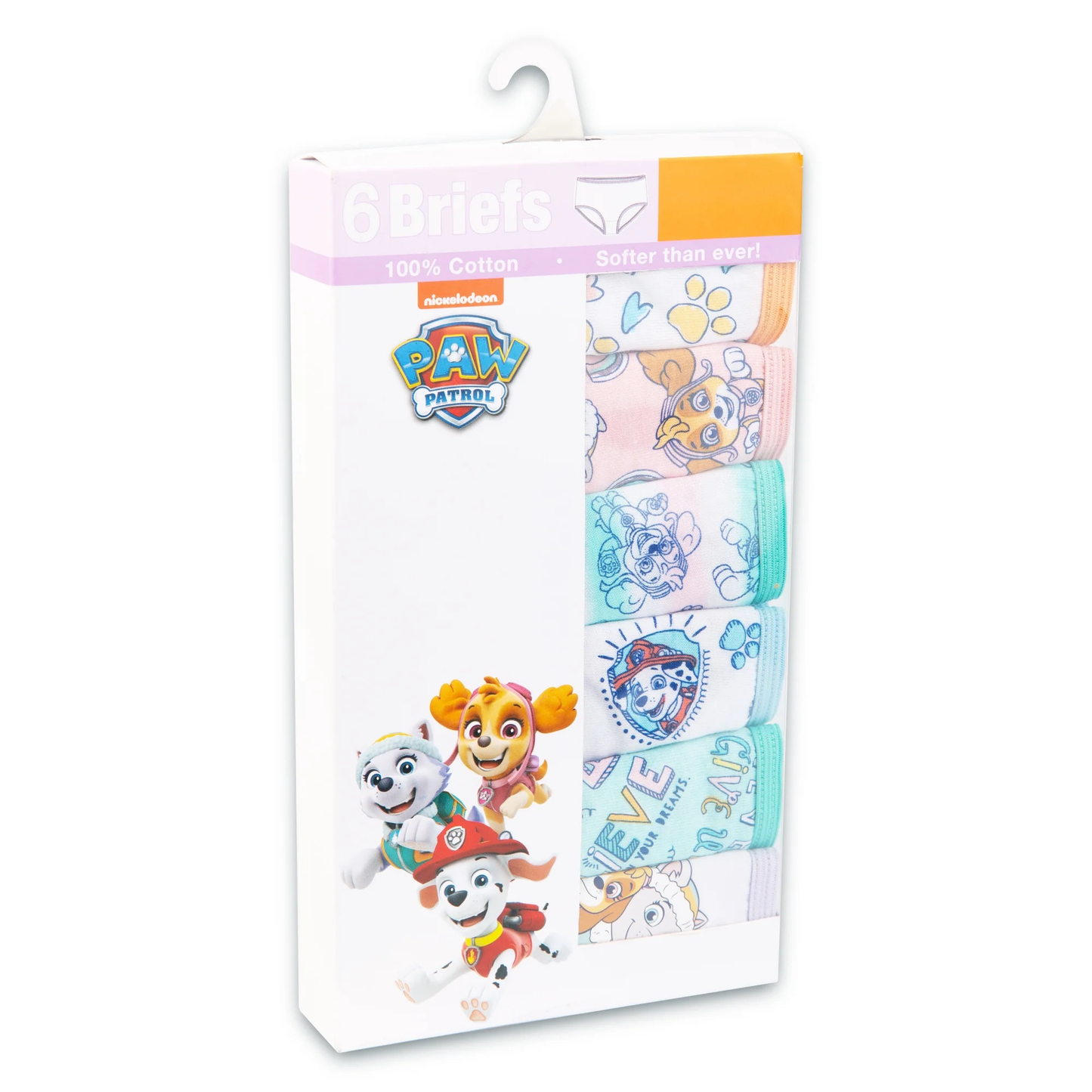 Paw Patrol Toddler Girls Briefs 6-Pack – 100% Cotton Underwear Set for Toddlers – Soft & Colorful Character Panties