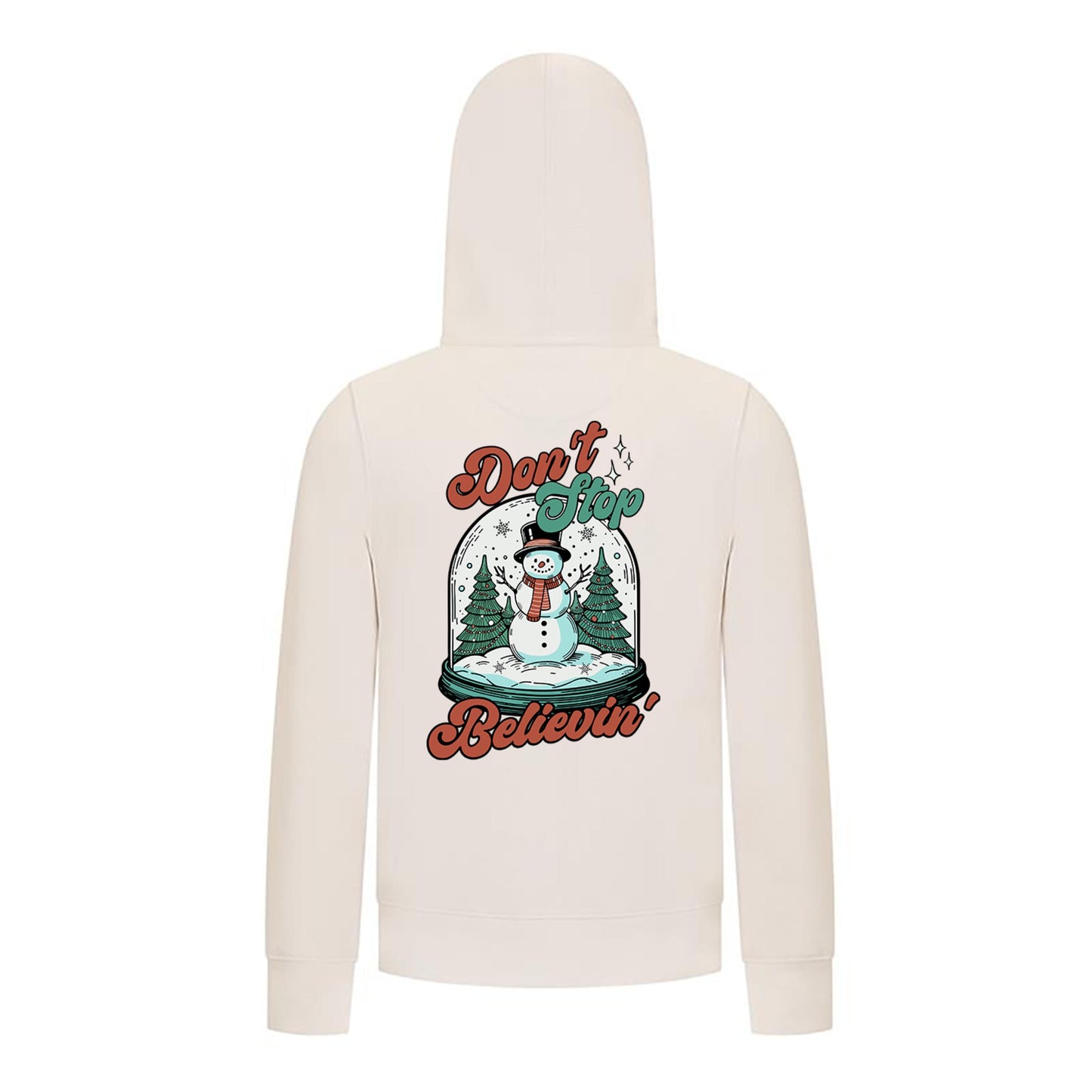 Everyday Kids Christmas Collection Don’t Stop Believin’ Zip Up Hoodie – Holiday Snowman Sweatshirt