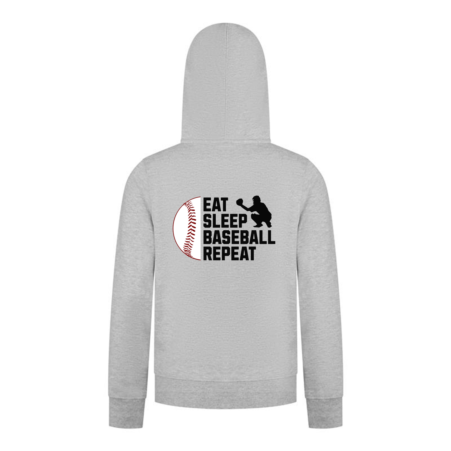 Everyday Kids Baseball Collection Boys Zip Up Hoodie – Classic Batter Silhouette Sports Sweatshirt