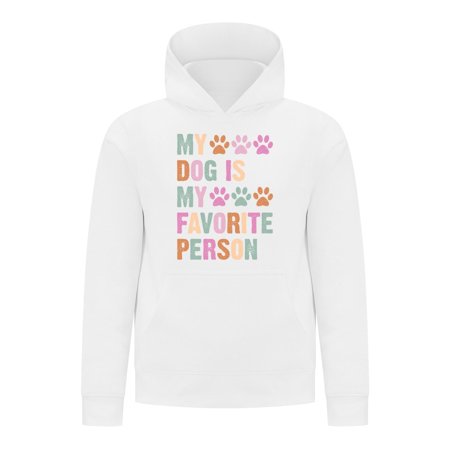 Everyday Kids My Dog Is My Favorite Person Girls Pullover Hoodie – Cute Pet Lover Sweatshirt