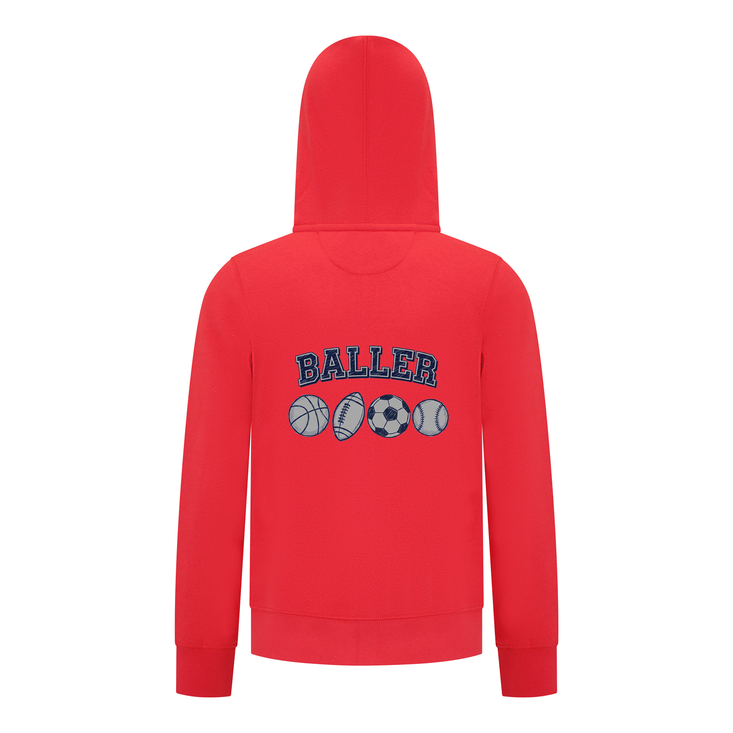 Everyday Kids Sports Collection Boys Zip Up Hoodie – Ballers Multi-Sport Graphic Sweatshirt