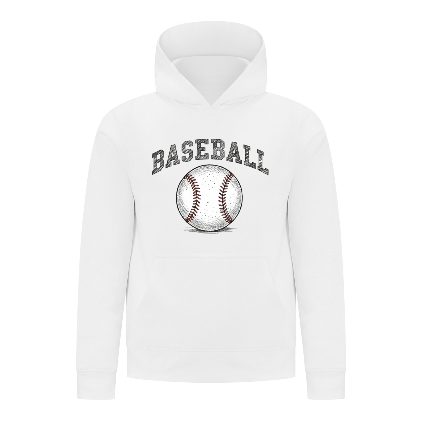 Everyday Kids Baseball Boys Pullover Hoodie – Classic Sketch Baseball Sweatshirt