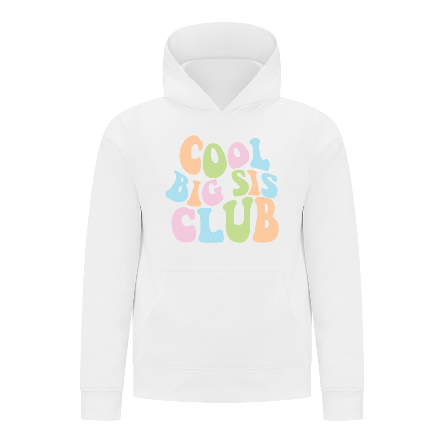 Everyday Kids Cool Big Sis Club Girls Pullover Hoodie – Colorful Sibling Sweatshirt