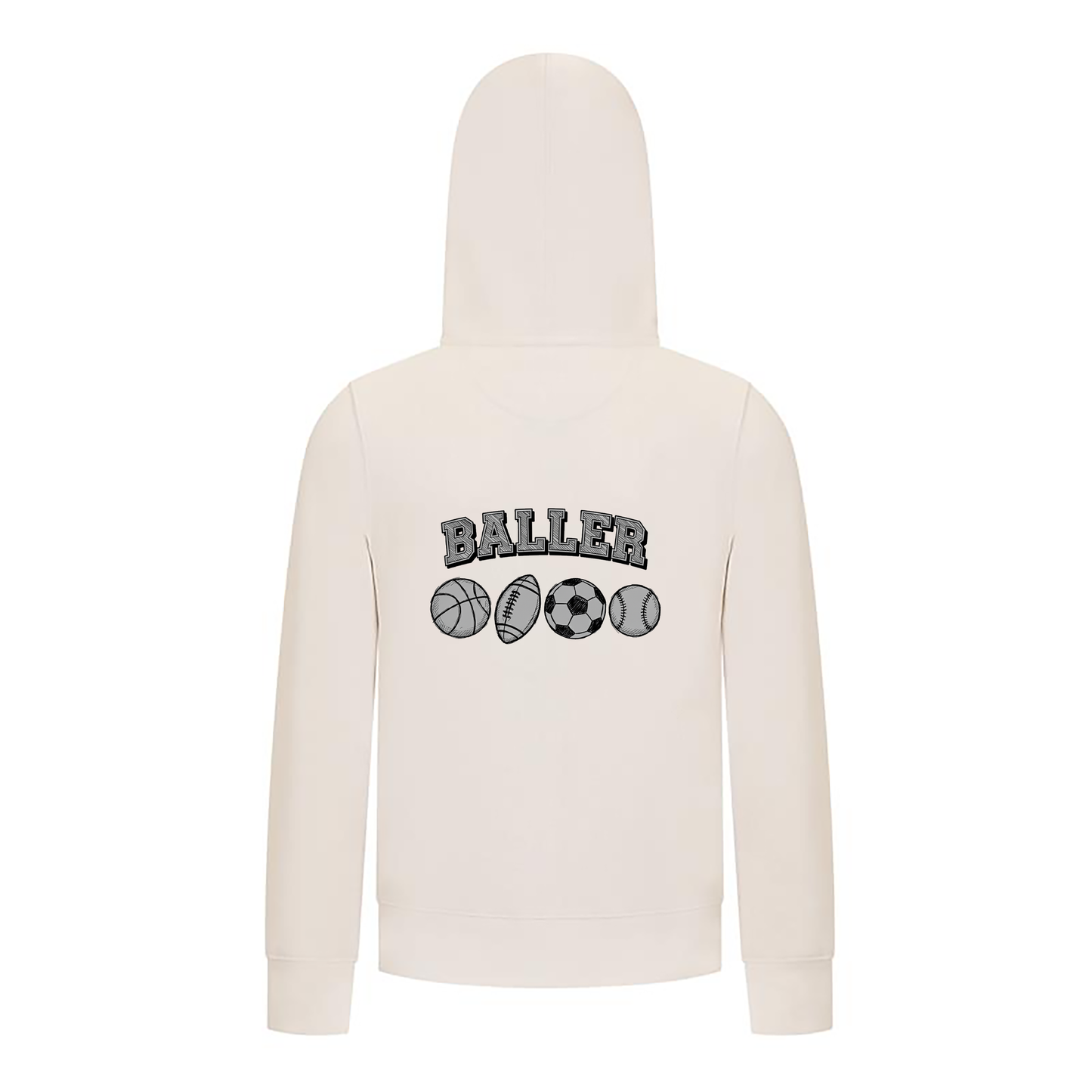 Everyday Kids Sports Collection Boys Zip Up Hoodie – Ballers Multi-Sport Graphic Sweatshirt