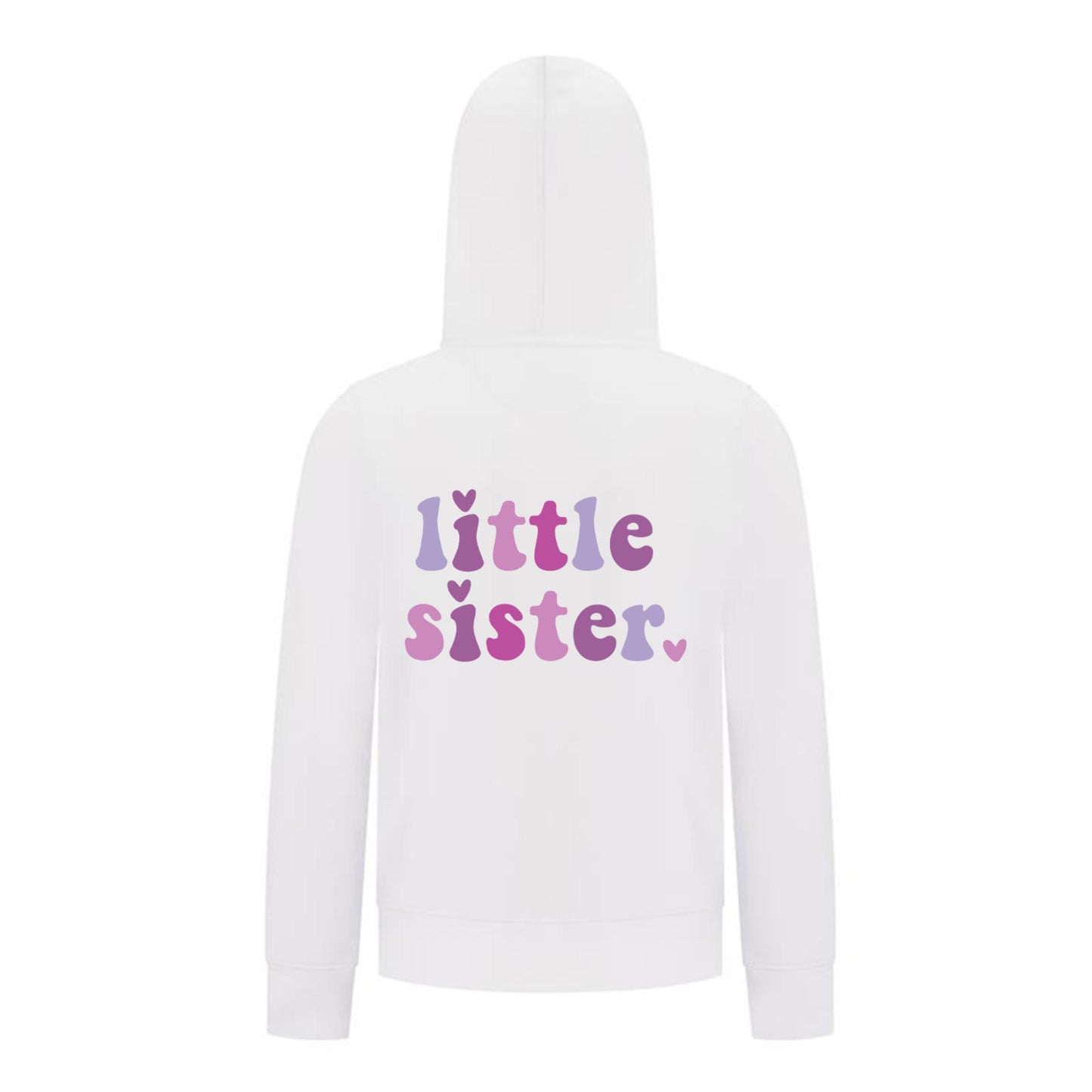 Everyday Kids Little Sister Girls Zip Up Hoodie – Cute Pastel Sibling Sweatshirt