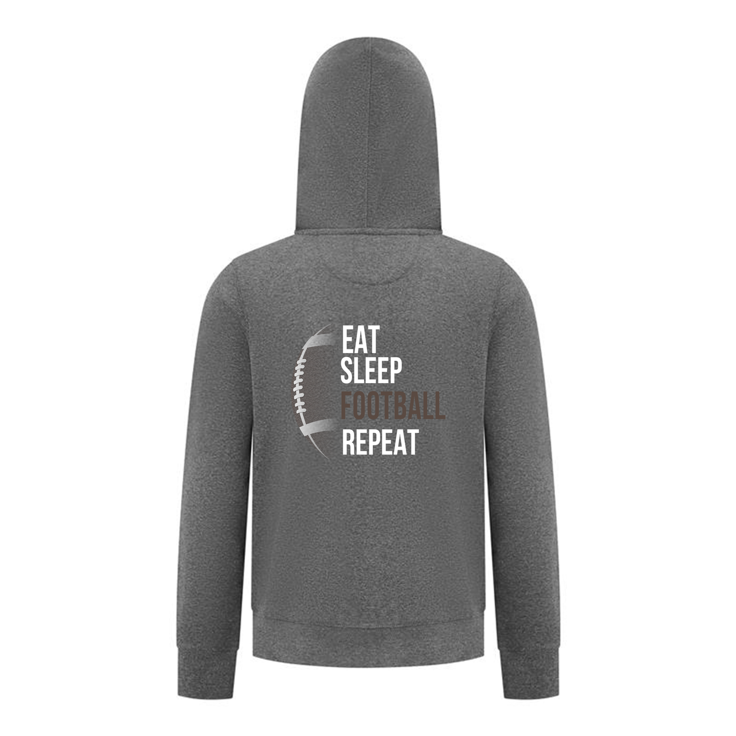 Everyday Kids Football Collection Boys Zip Up – Eat Sleep Football Repeat Graphic Sweatshirt