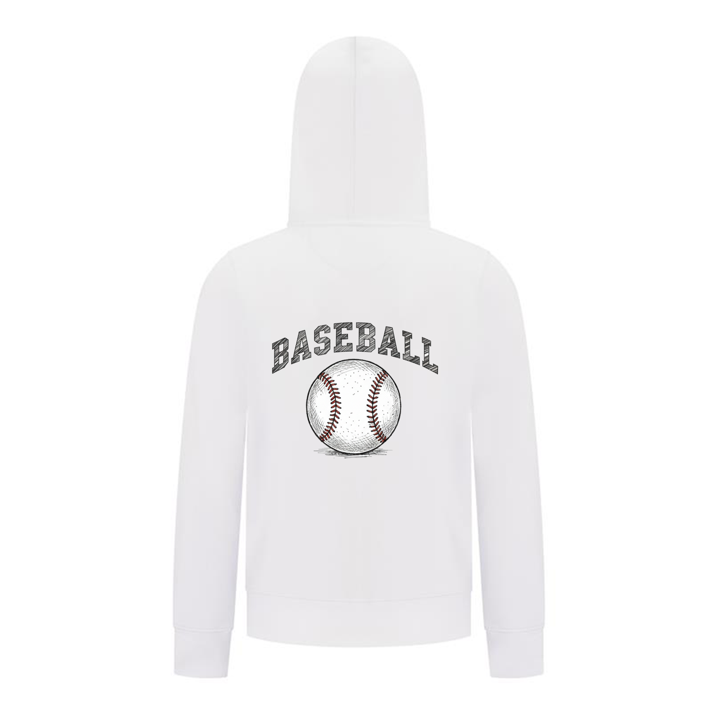 Everyday Kids Baseball Boys Zip Up Hoodie – Classic Sketch Baseball Sweatshirt