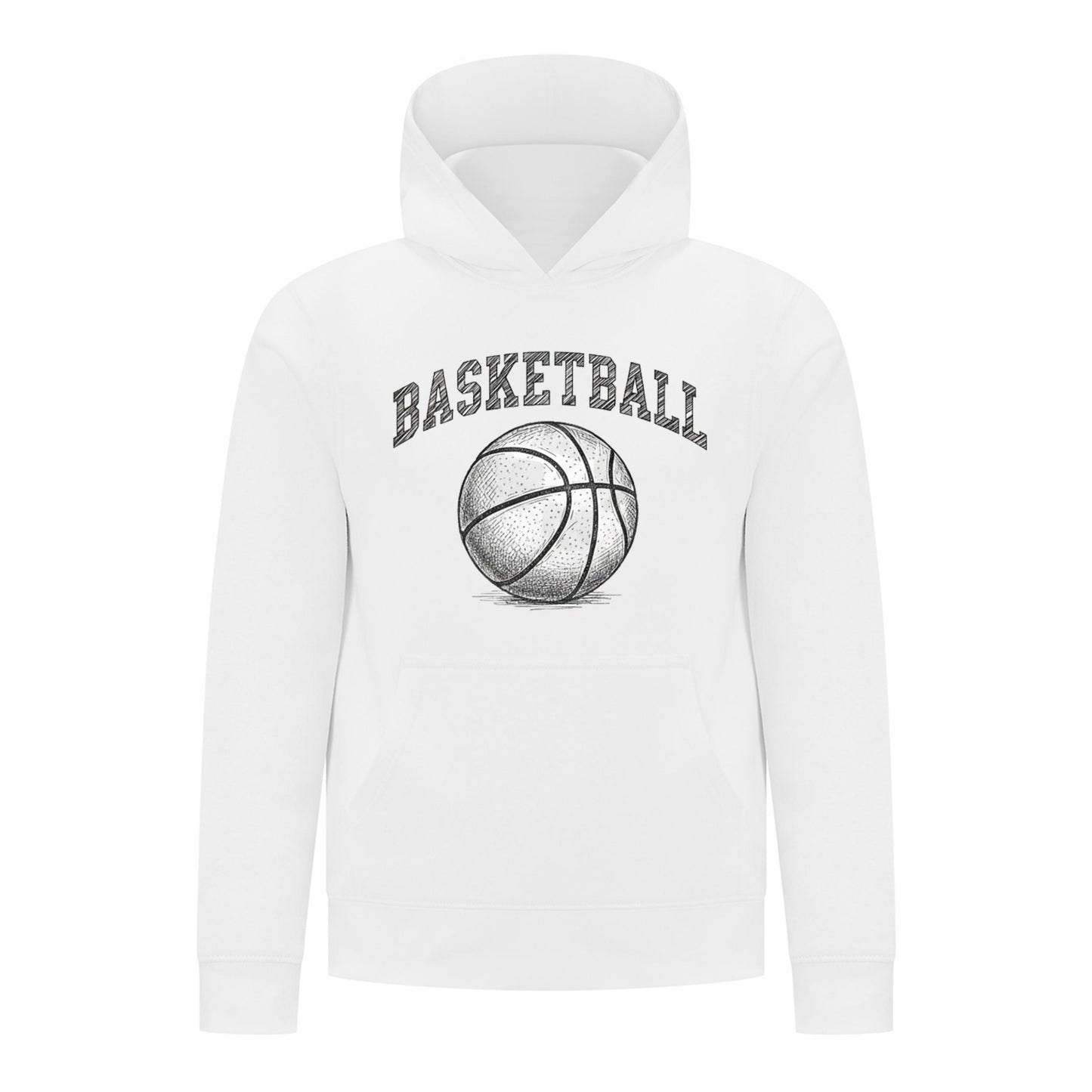 Everyday Kids Basketball Pullover Hoodie – Classic Sketch Basketball Graphic Sweatshirt