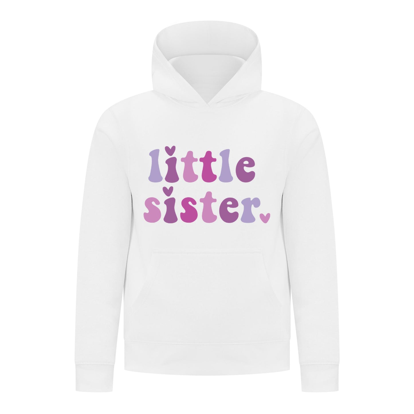 Everyday Kids Little Sister Girls Pullover Hoodie – Cute Pastel Sibling Sweatshirt
