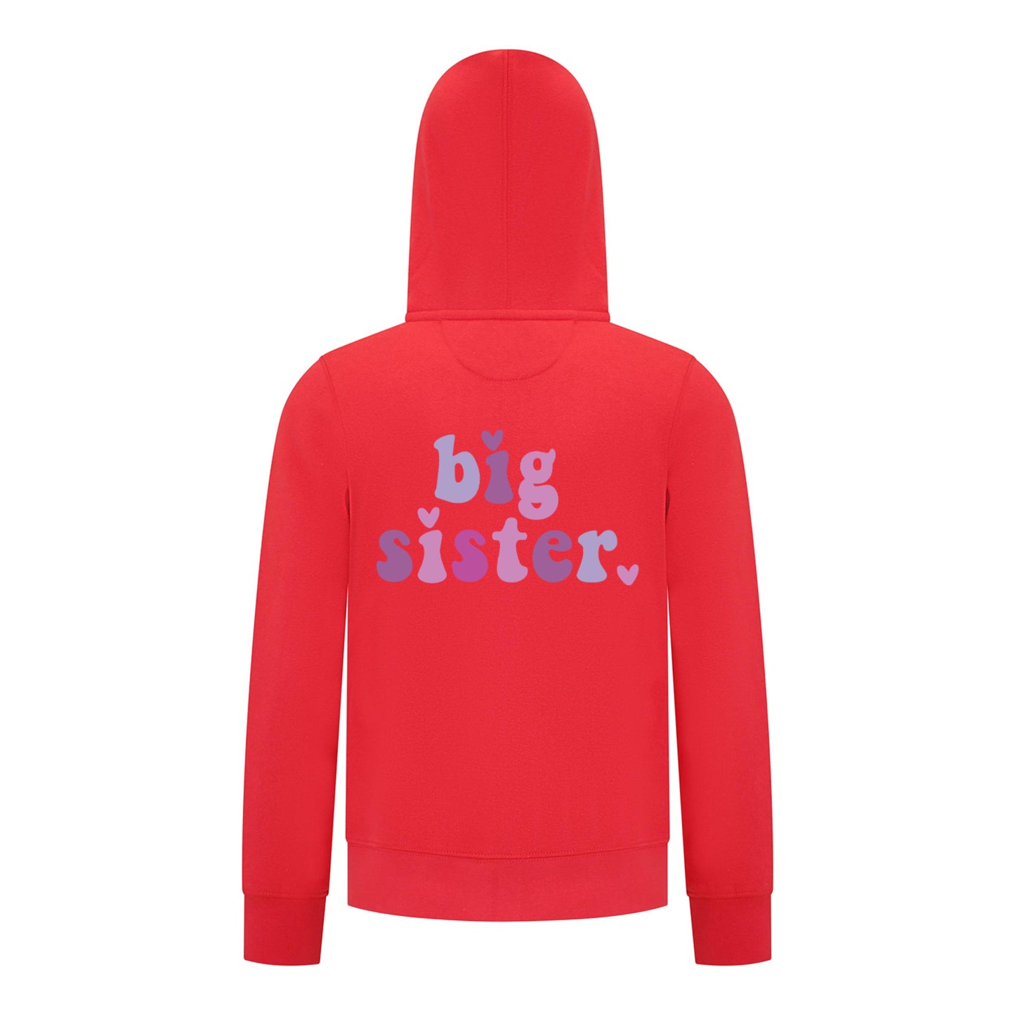 Everyday Kids Big Sister Girls Zip Up Hoodie – Cute Colorful Sibling Sweatshirt