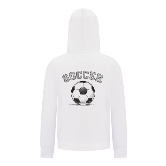Everyday Kids Sports Collection Soccer Zip Up Hoodie – Vintage Sketch Graphic Sweatshirt