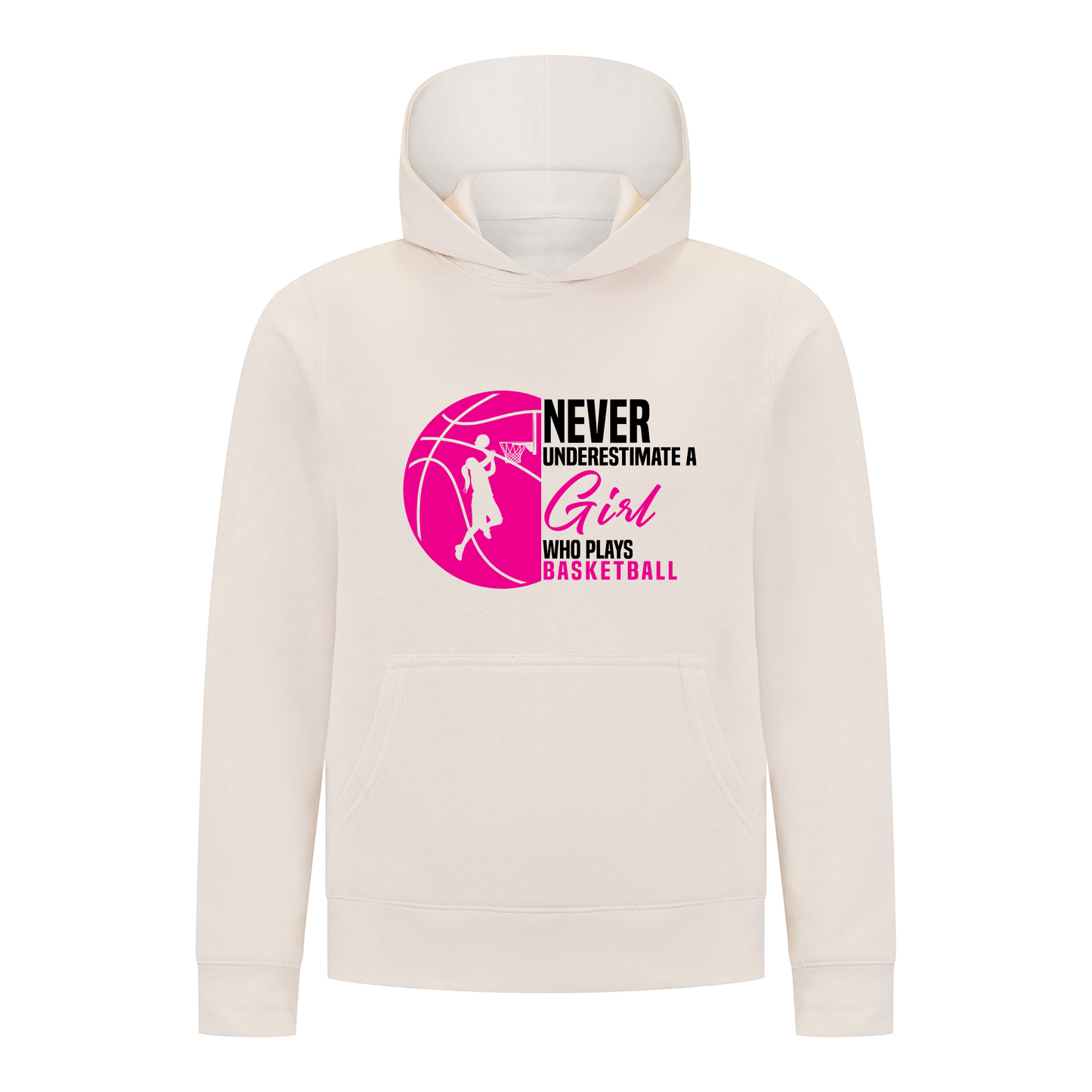 Everyday Kids Basketball Collection Girls Pullover – Basketball Pink Ball Graphic Sweatshirt