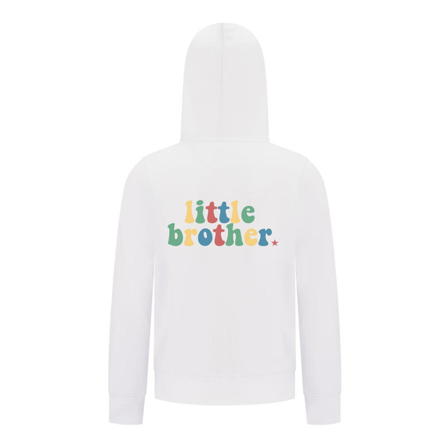 Everyday Kids Little Brother Boys Zip Up Hoodie – Cute Retro Sibling Sweatshirt