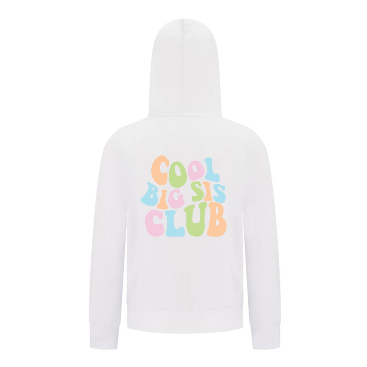 Everyday Kids Cool Big Sis Club Girls Zip Up Hoodie – Colorful Sibling Sweatshirt