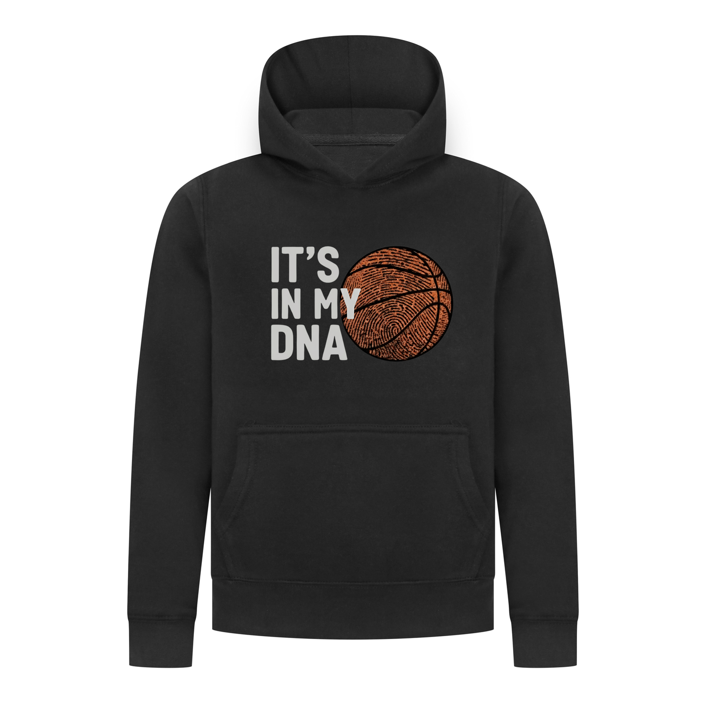 Everyday Kids Basketball Collection Pullover Hoodie – “It’s in My DNA” Fingerprint Basketball Graphic Sweatshirt