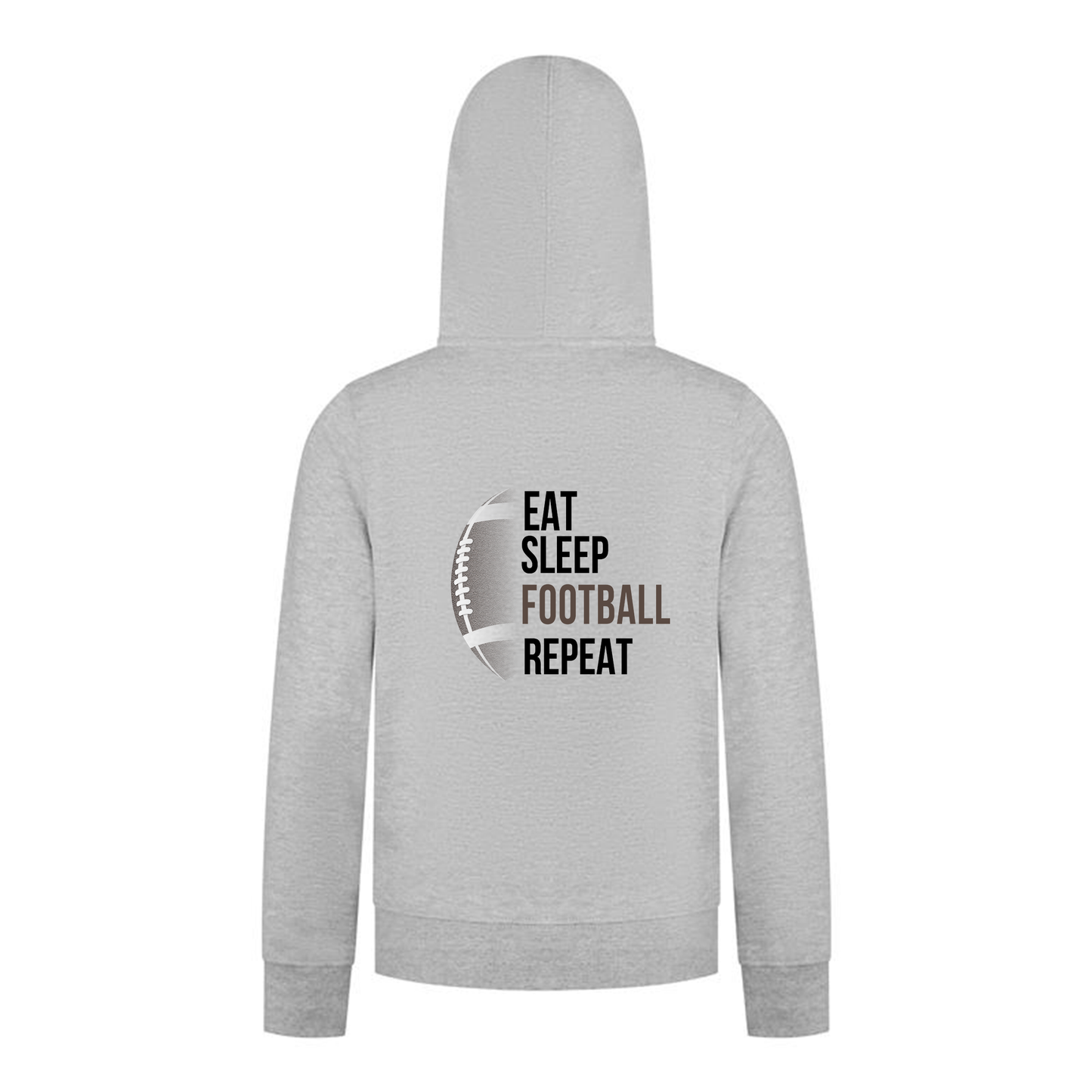 Everyday Kids Football Collection Boys Zip Up – Eat Sleep Football Repeat Graphic Sweatshirt