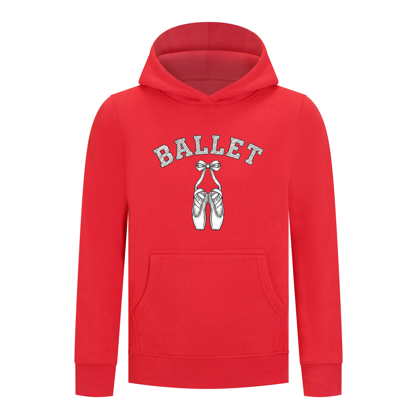 Everyday Kids Ballet Collection Hoodie Girls Pullover – Pointe Shoe Sketch Design -  Graphic Sweatshirt