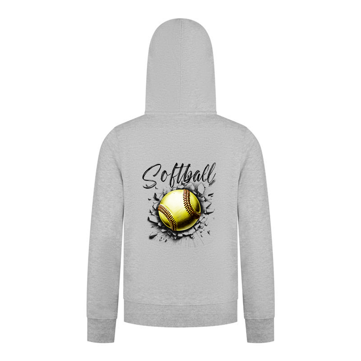 Everyday Kids Softball Collection Zip Up Hoodie – Classic Softball Graphic Sweatshirt