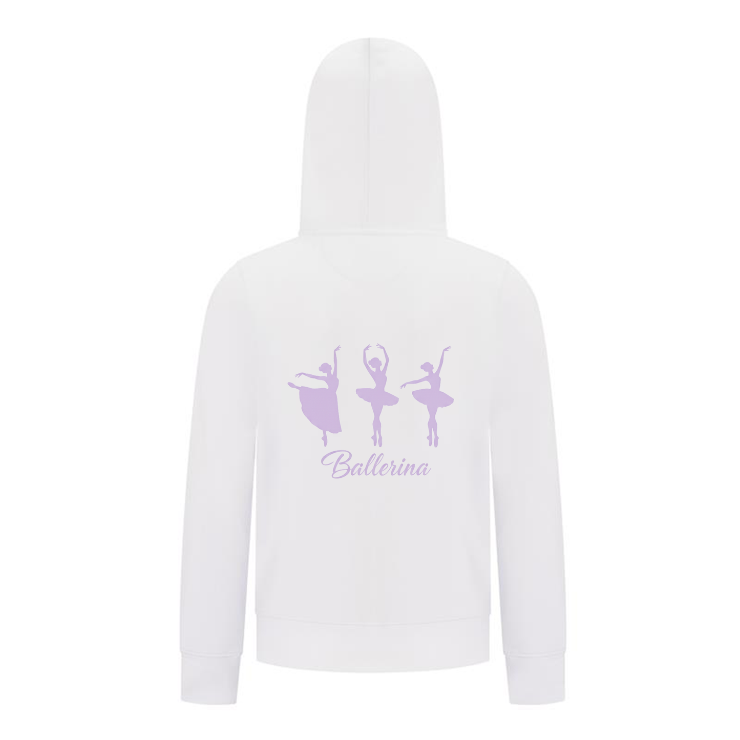 Everyday Kids Ballerina Girls Zip Up Hoodie – Purple Dancer Silhouette Ballet Sweatshirt