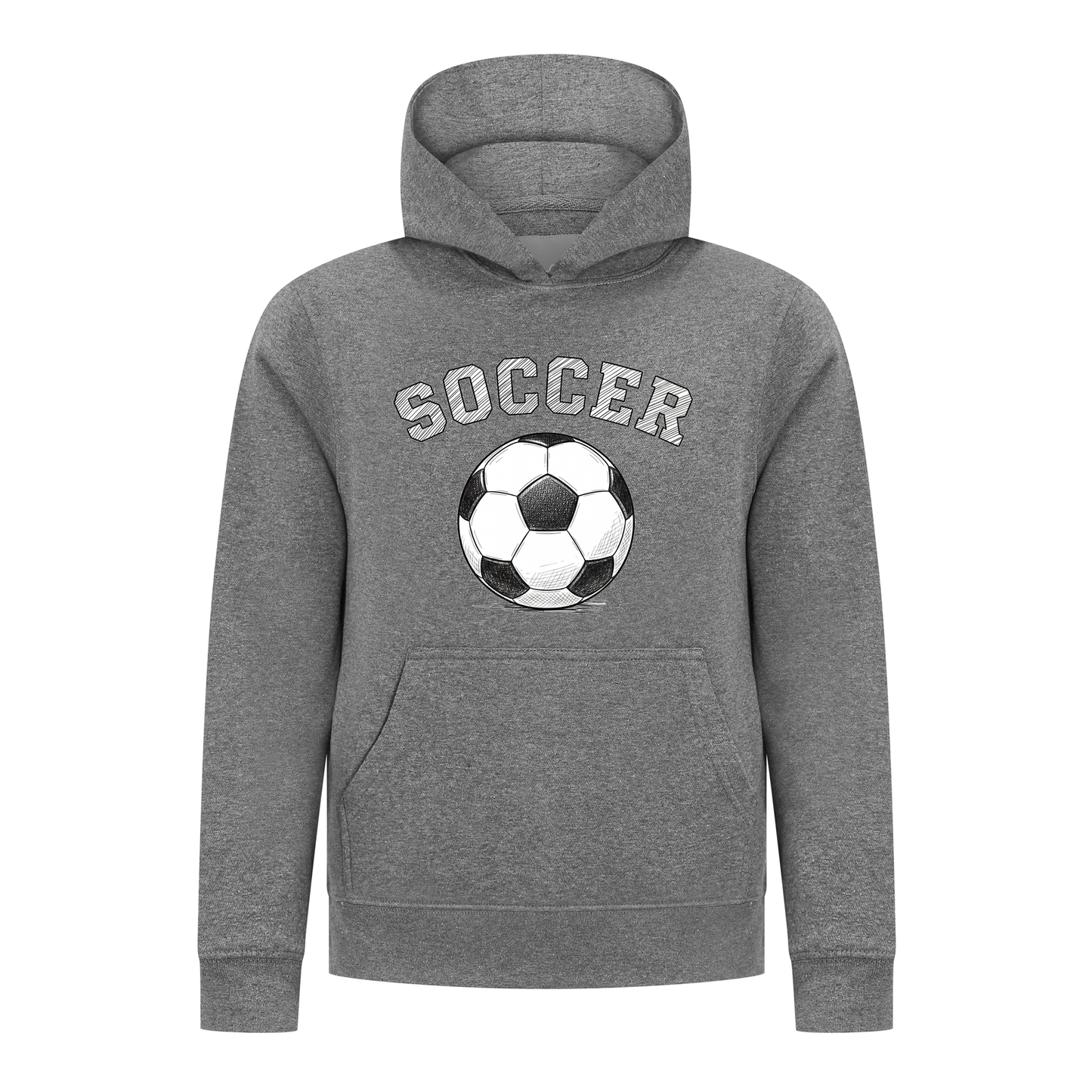 Everyday Kids Sports Collection Soccer Pullover Hoodie – Vintage Sketch Graphic Sweatshirt