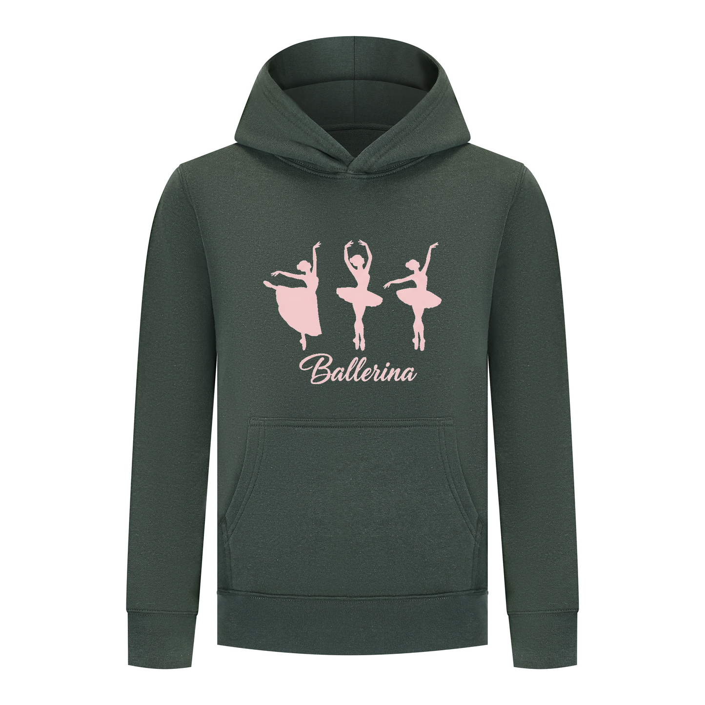Everyday Kids Ballerina Girls Pullover Hoodie – Pink Dancer Silhouette Ballet Sweatshirt
