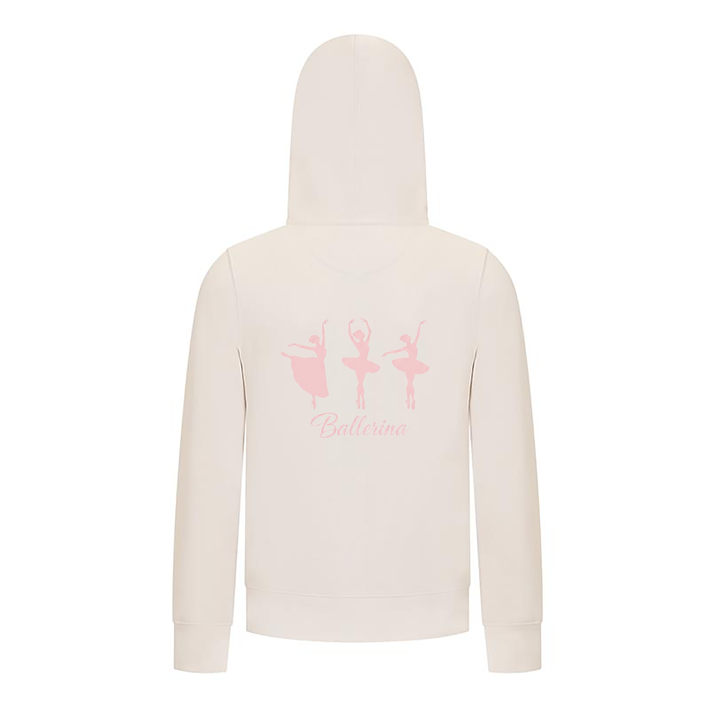Everyday Kids Ballerina Girls Zip Up Hoodie – Pink Dancer Silhouette Ballet Sweatshirt