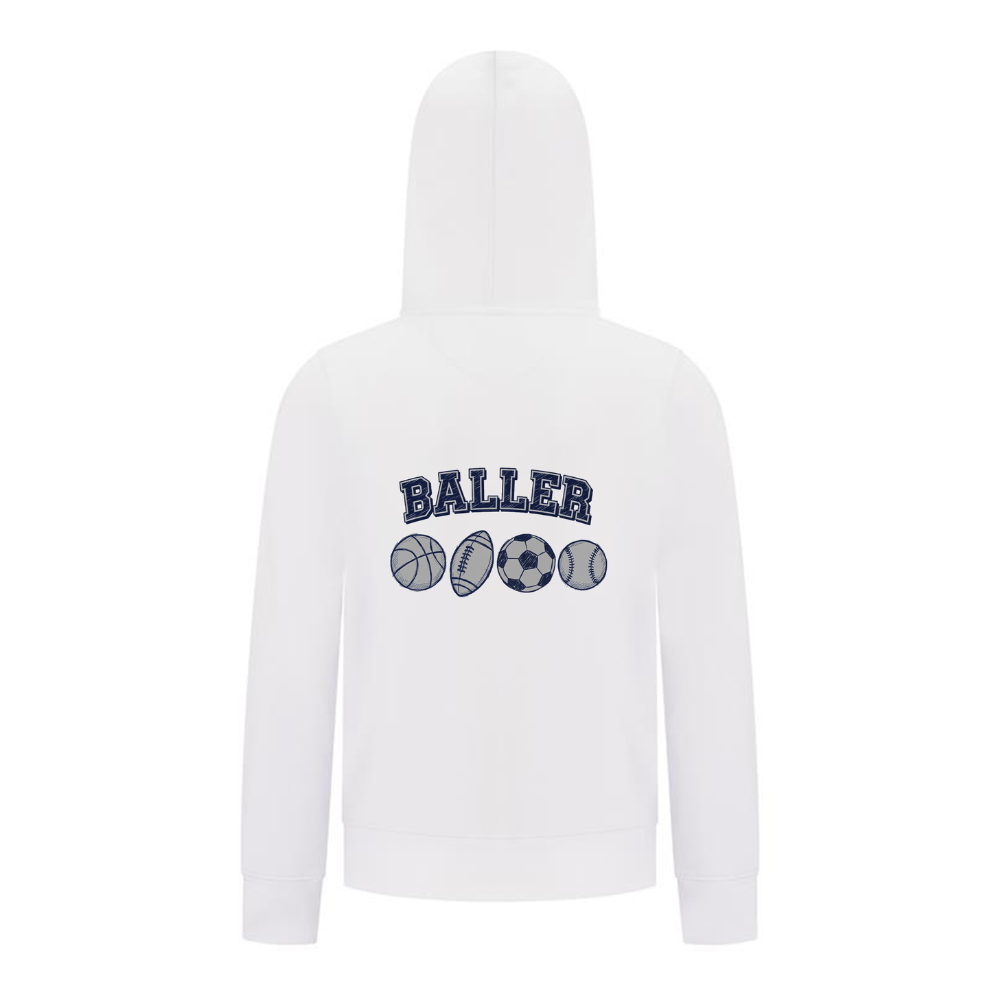 Everyday Kids Sports Collection Boys Zip Up Hoodie – Ballers Multi-Sport Graphic Sweatshirt