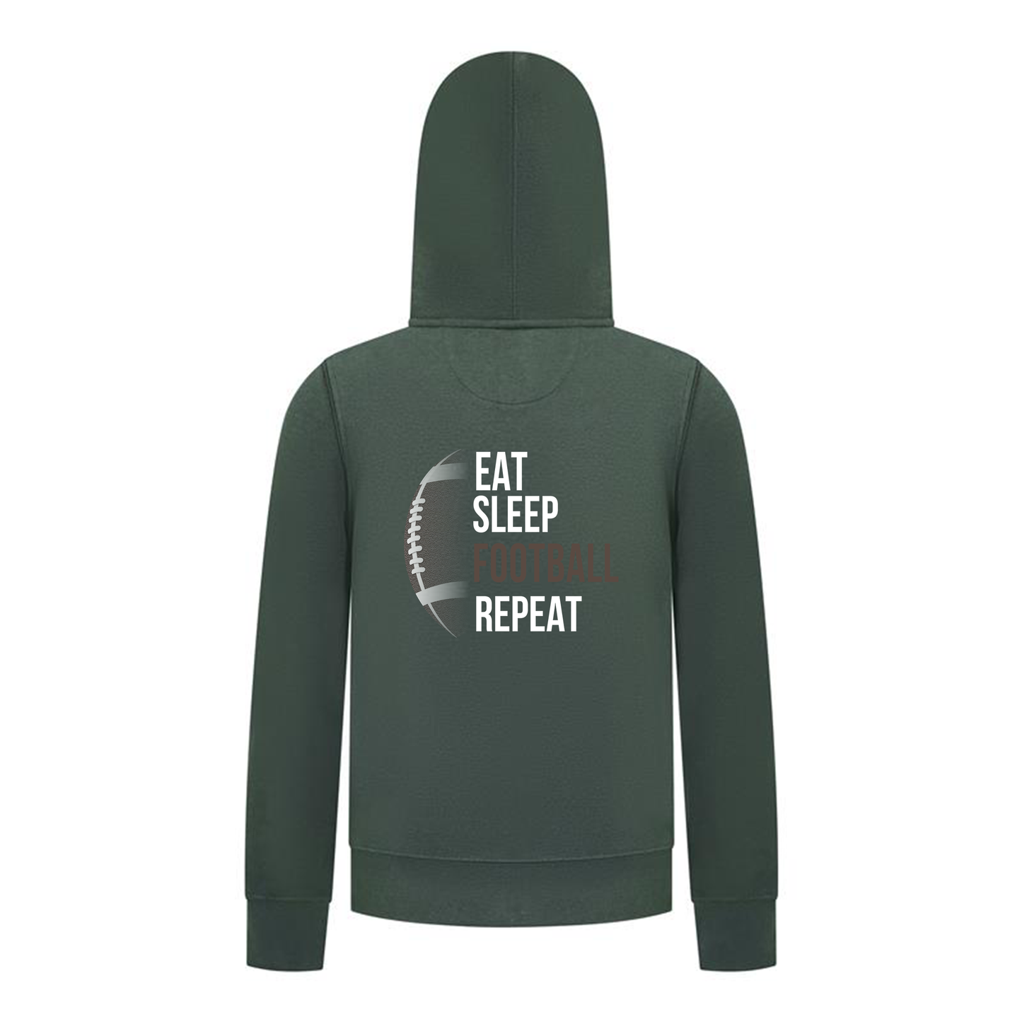 Everyday Kids Football Collection Boys Zip Up – Eat Sleep Football Repeat Graphic Sweatshirt