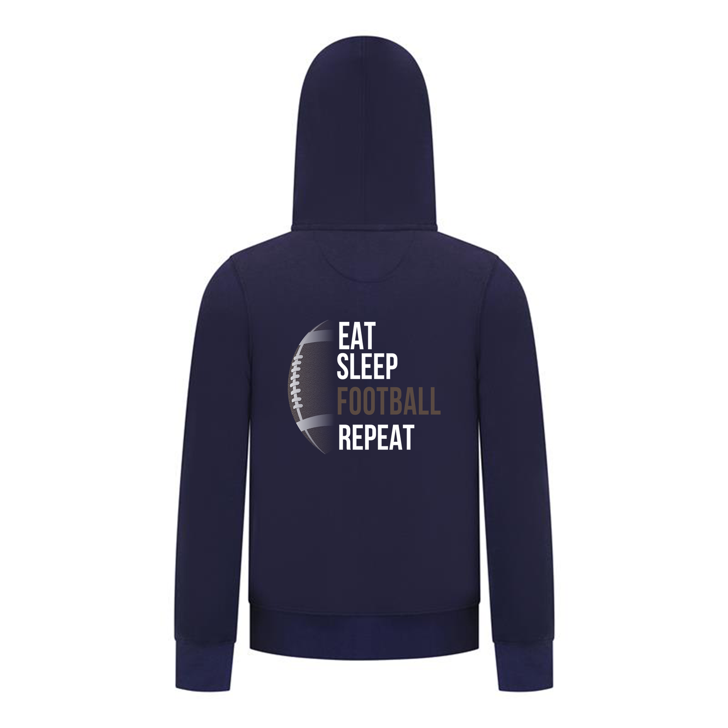 Everyday Kids Football Collection Boys Zip Up – Eat Sleep Football Repeat Graphic Sweatshirt