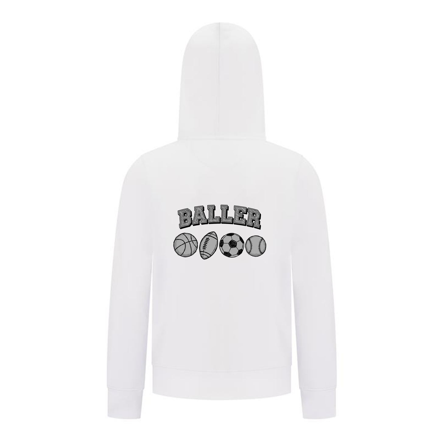 Everyday Kids Sports Collection Boys Zip Up Hoodie – Ballers Multi-Sport Graphic Sweatshirt