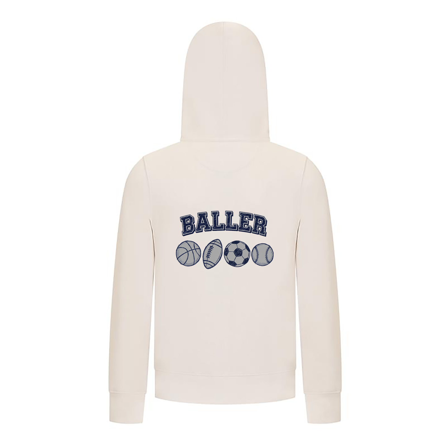 Everyday Kids Sports Collection Boys Zip Up Hoodie – Ballers Multi-Sport Graphic Sweatshirt