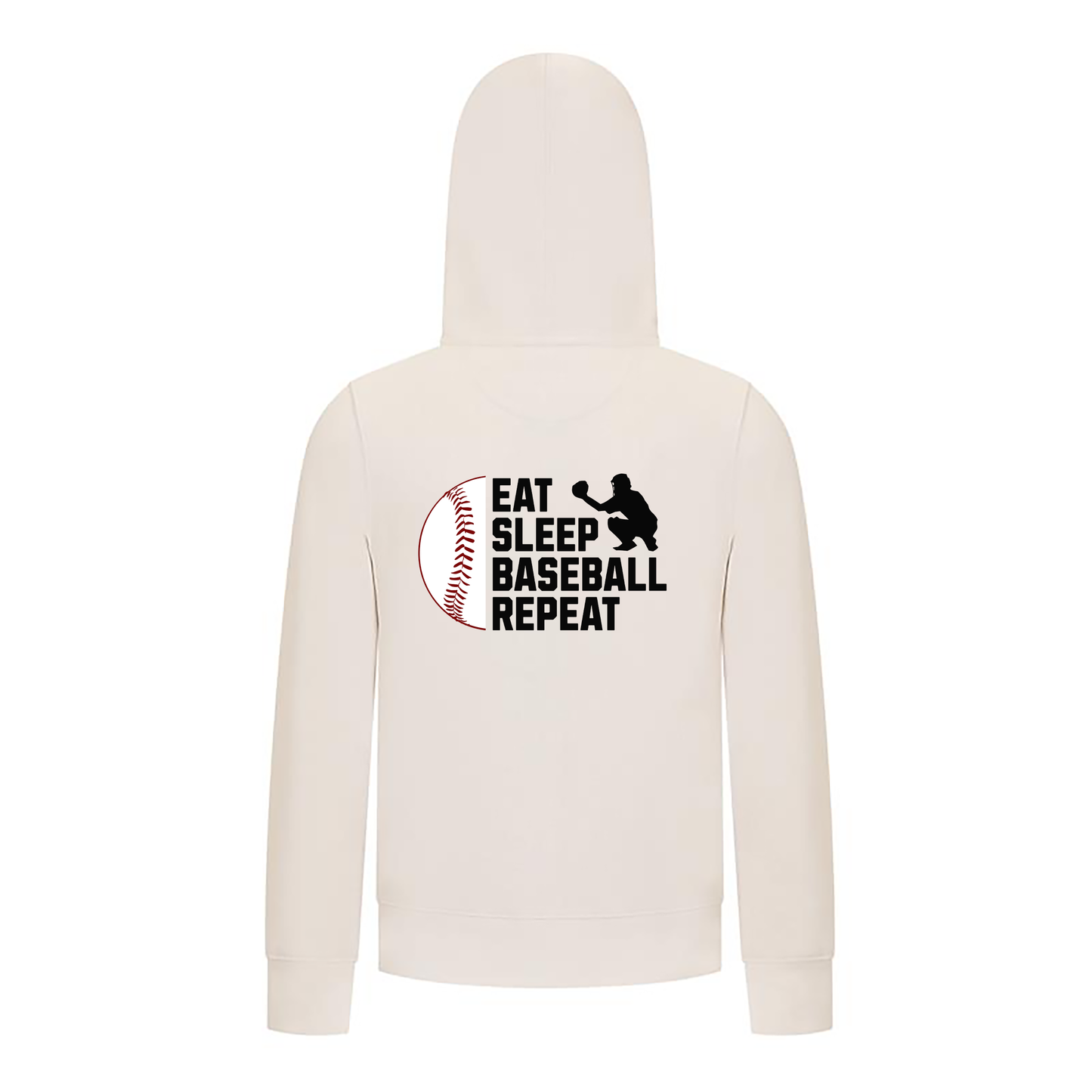 Everyday Kids Baseball Collection Boys Zip Up Hoodie – Classic Batter Silhouette Sports Sweatshirt