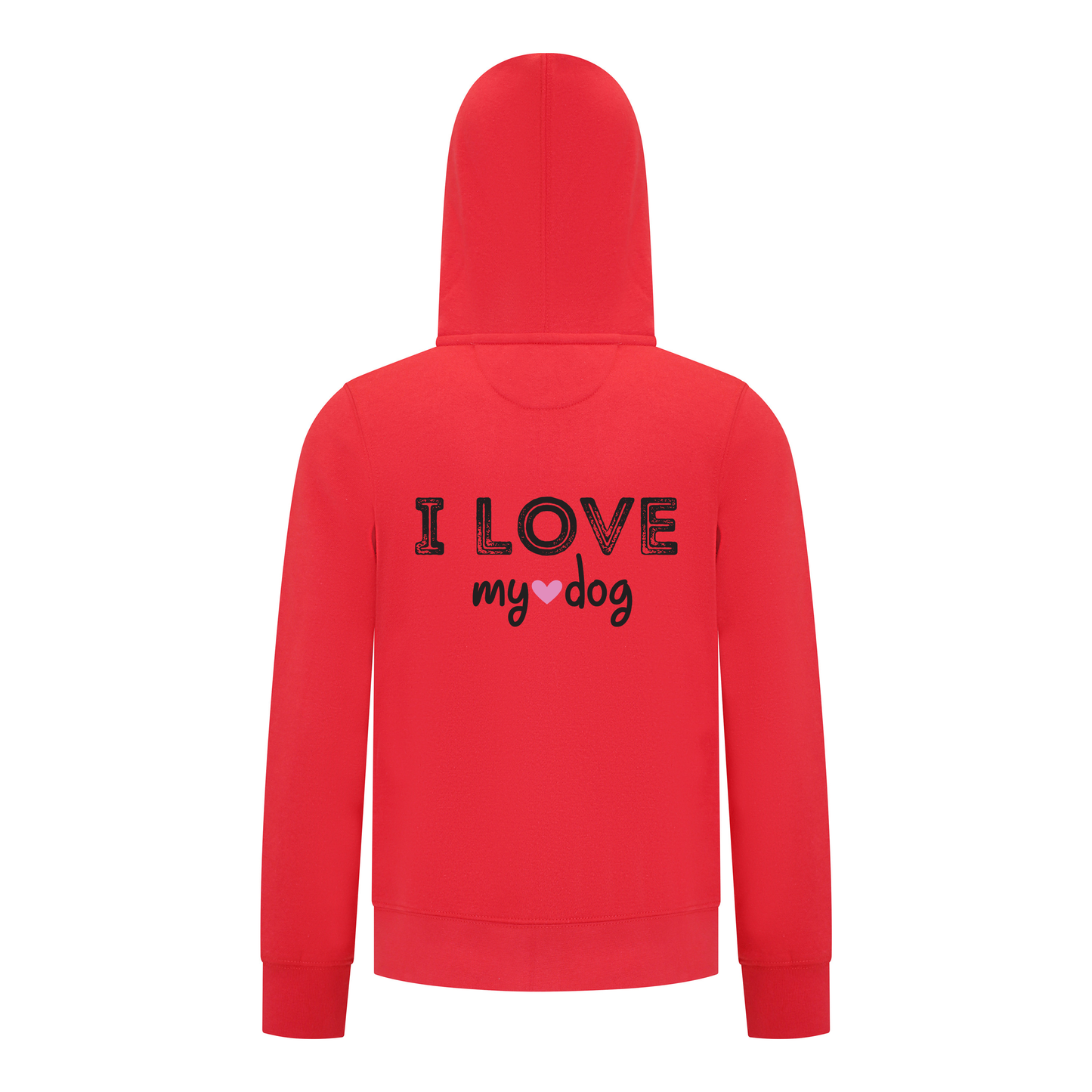 Everyday Kids Girls Collection I Love My Dog Zip Up Hoodie – Cozy Pet Lover Graphic Long Sleeve Sweatshirt