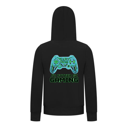 Everyday Kids “I’d Rather Be Gaming” Zip Up Hoodie – Cool Video Game Controller Sweatshirt