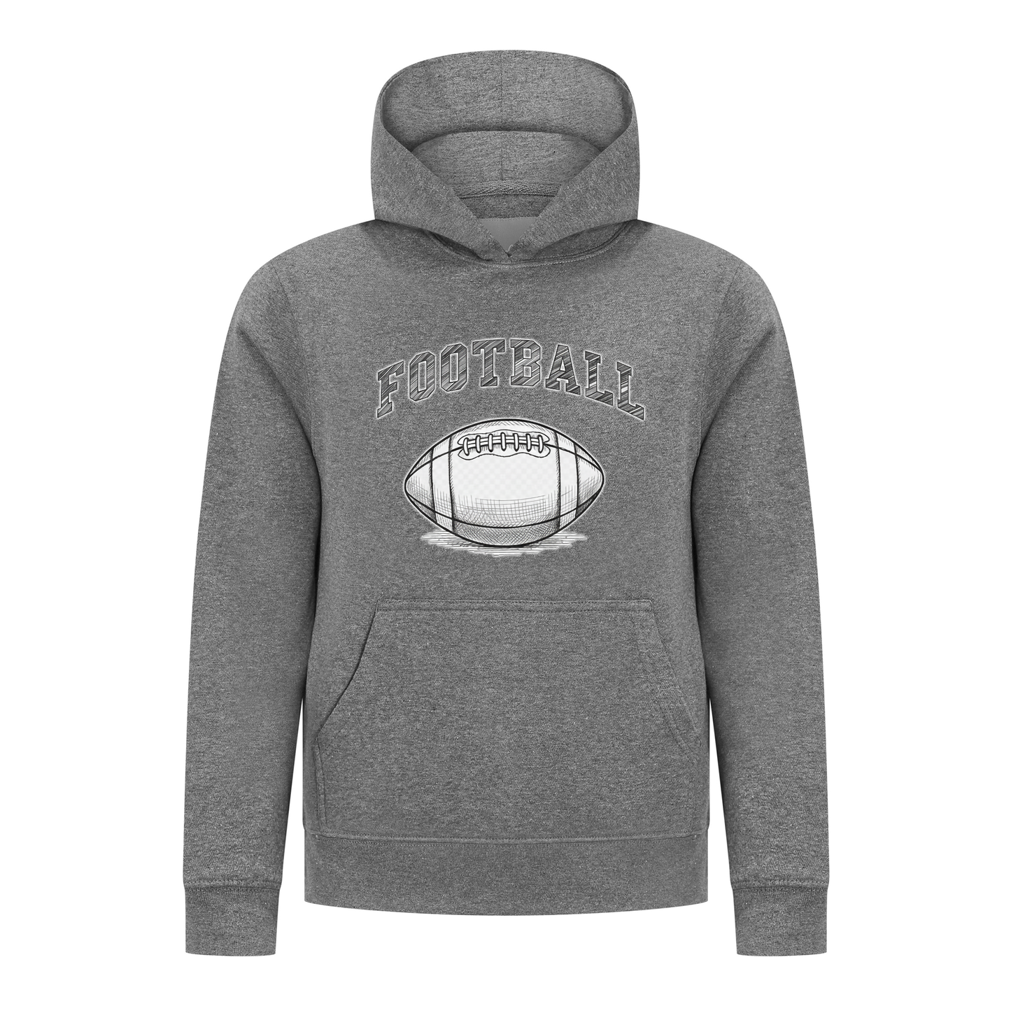 Everyday Kids Sports Collection Football Boys Pullover Hoodie – Vintage Sketch Graphic Sweatshirt