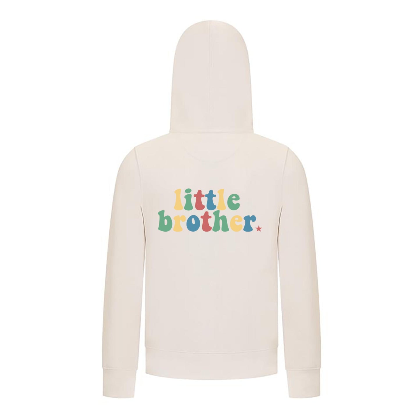 Everyday Kids Little Brother Boys Zip Up Hoodie – Cute Retro Sibling Sweatshirt