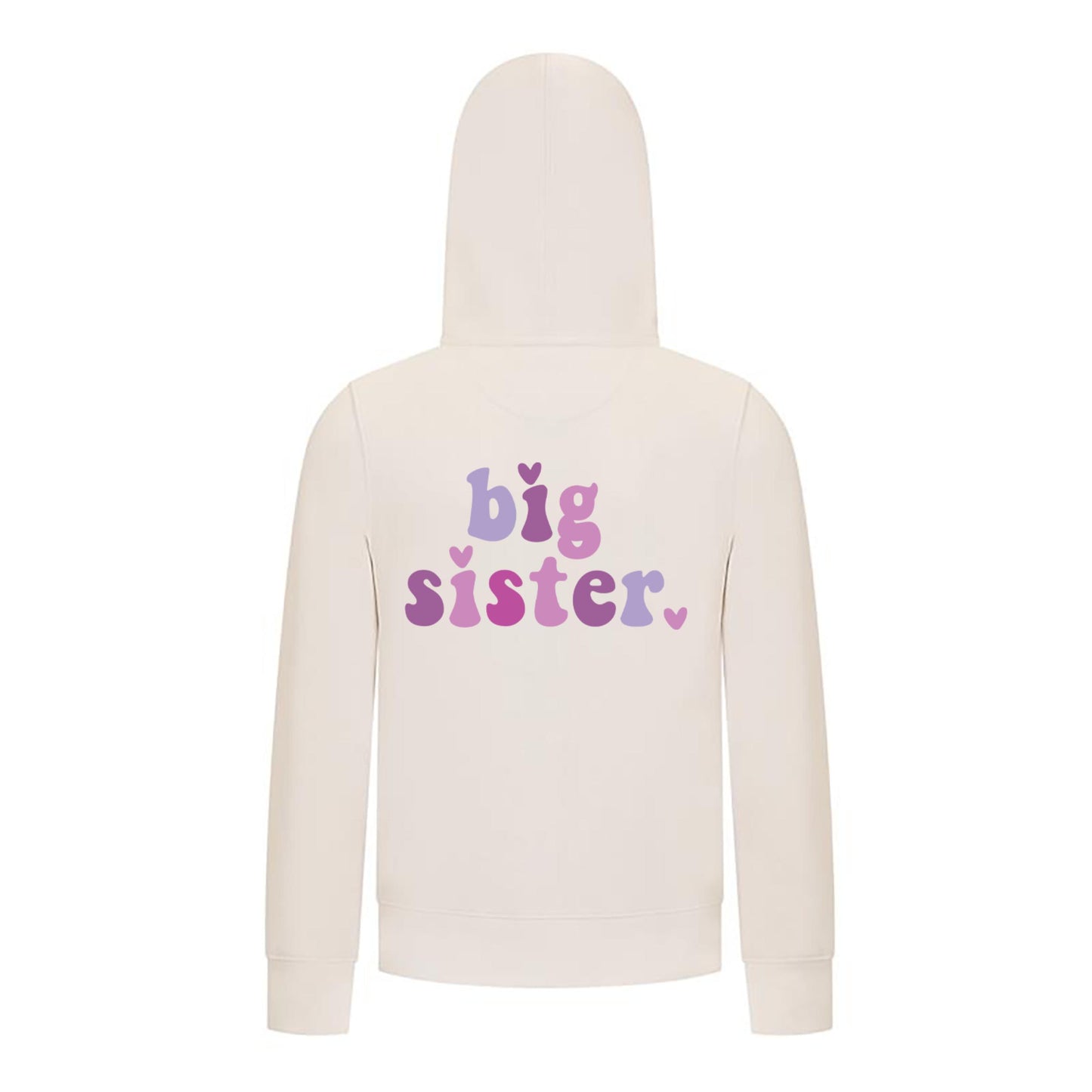 Everyday Kids Big Sister Girls Zip Up Hoodie – Cute Colorful Sibling Sweatshirt