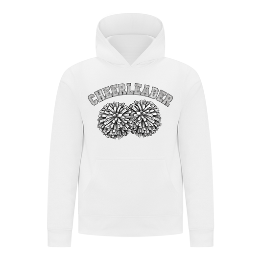 Everyday Kids Cheerleader Girls Pullover Hoodie – Pom Pom Sketch Graphic Sweatshirt