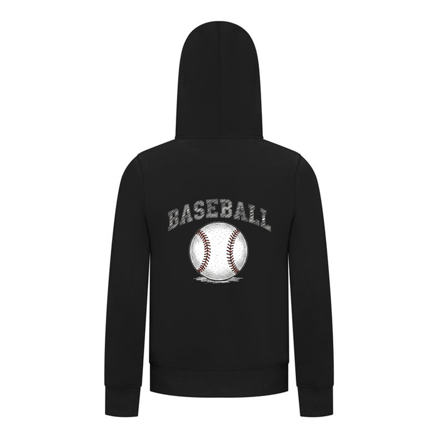 Everyday Kids Baseball Boys Zip Up Hoodie – Classic Sketch Baseball Sweatshirt