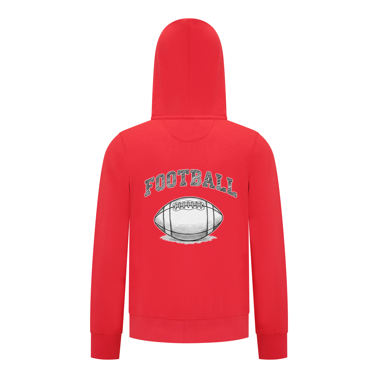 Everyday Kids Sports Collection Football Boys Zip Up Hoodie – Vintage Sketch Graphic Sweatshirt