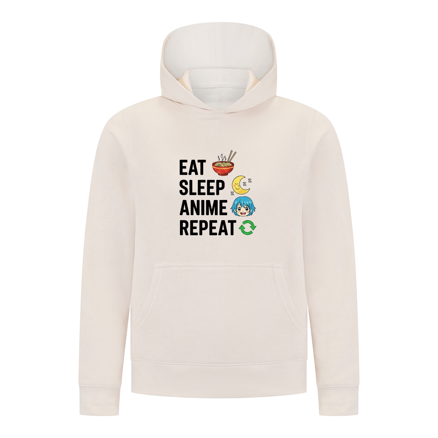 Everyday Kids Anime Collection Boys Pullover Hoodie – Soft, Cozy Sweatshirt with Cute Ramen & Moon Design