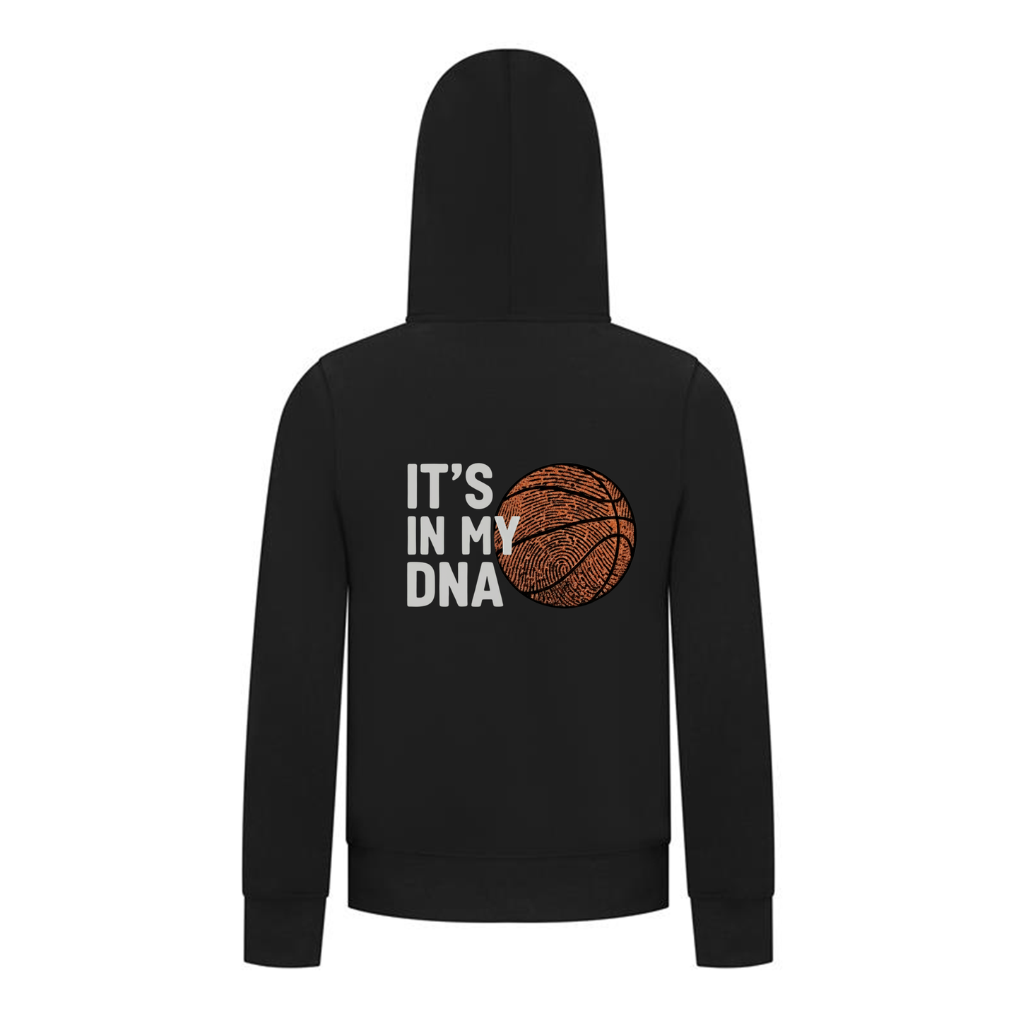 Everyday Kids Basketball Collection Zip Up Hoodie – “It’s in My DNA” Fingerprint Basketball Graphic Sweatshirt
