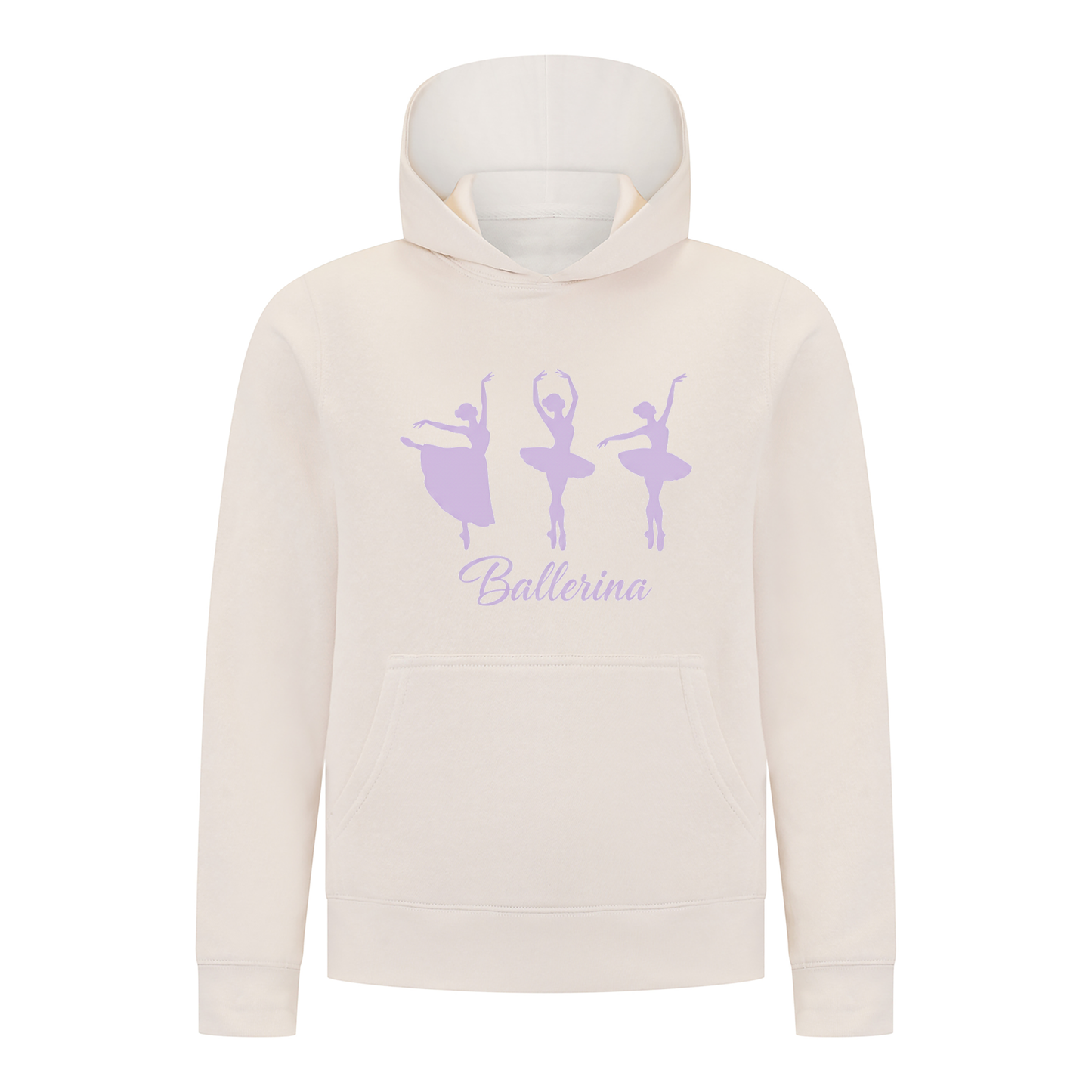 Everyday Kids Ballerina Girls Pullover Hoodie – Purple Dancer Silhouette Ballet Sweatshirt