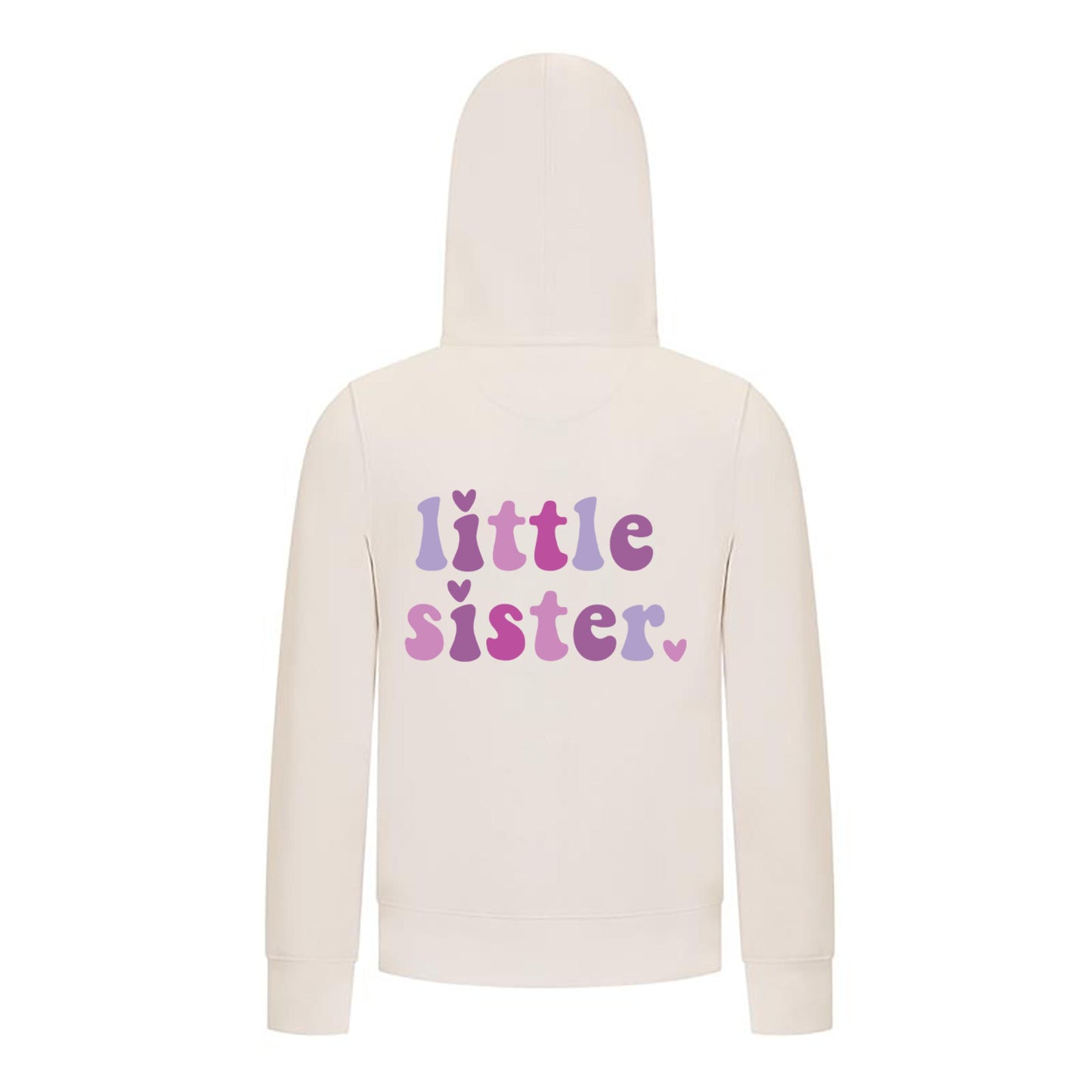 Everyday Kids Little Sister Girls Zip Up Hoodie – Cute Pastel Sibling Sweatshirt