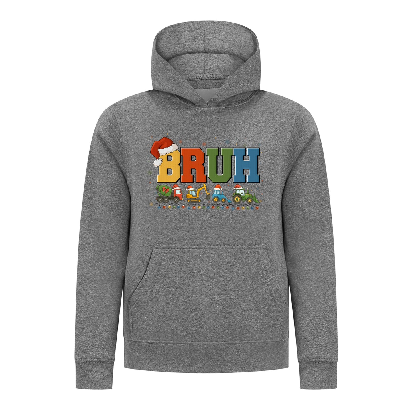 Everyday Kids Christmas Collection BRUH Construction Truck Boys Pullover Hoodie – Holiday Sweatshirt